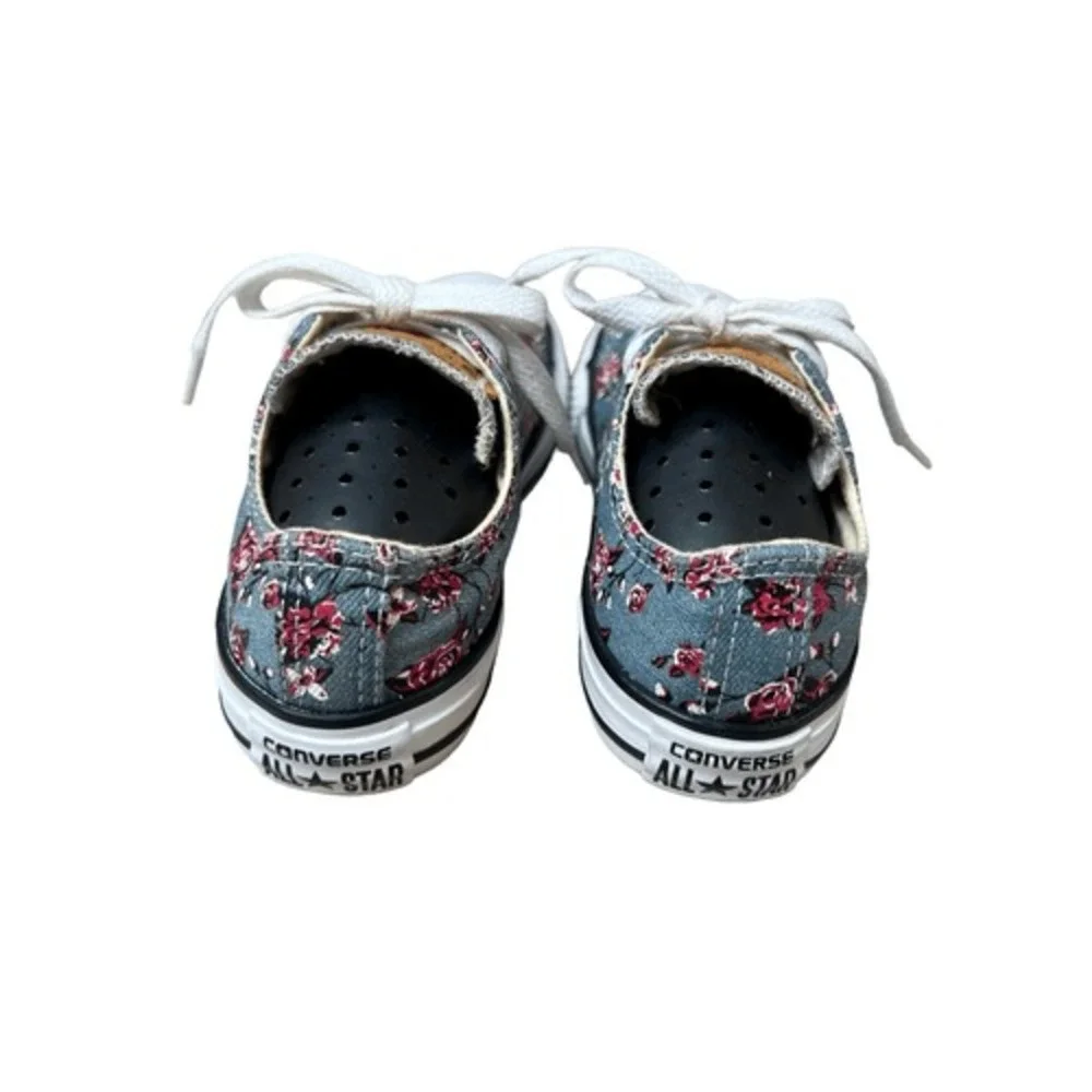 Converse All‎ Stars Chuck Taylor Low Top Sneaker Blue Floral Youth 13 Girls Kids